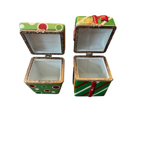 Jackson & Perkins Porcelain Christmas Present Trinket Boxes - Picture 4 of 5